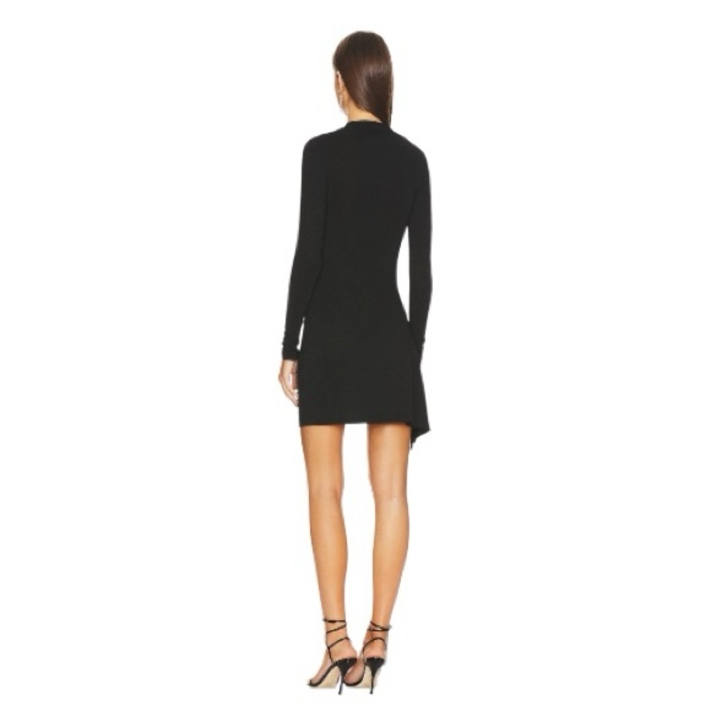 NWOT Enza Costa Lurex Jersey Slash Mini Dress in Black - Picture 10 of 10